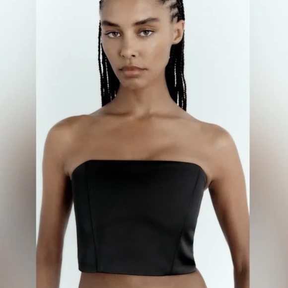 Zara Satin Effect Crop Top - Picture 3 of 5